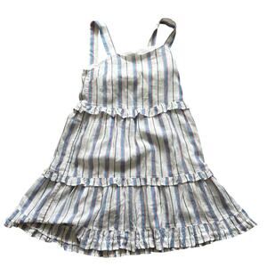 Rails Women's Linen Blend Striped Tiered Lightweight Dress White Size XXS